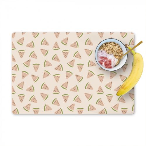 Placemat vinyl - Watermeloen - Fruit - Kinderen - Pastel - Patronen
