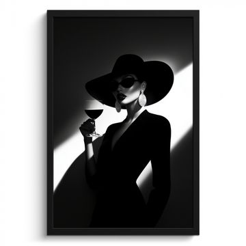 Poster met lijst - Vrouw - Wijn - Chic