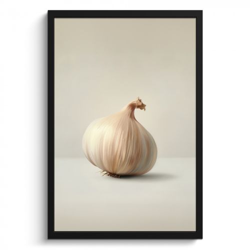 Poster met lijst - Knoflook - Natuurlijk - Beige