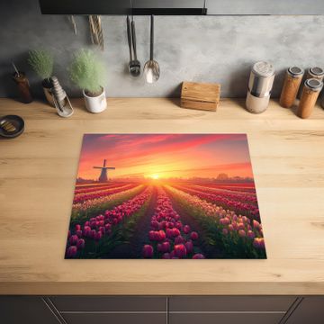 Inductie beschermer - Windmolen - Zonsondergang - Landschap