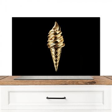 Spatscherm Aluminium - Ijs - Goud - Zwart - Eten