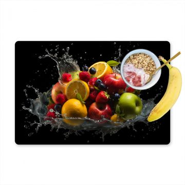 Placemat vinyl - Fruit - Appel - Sinaasappel - Rode vruchten - Water