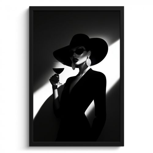 Poster met lijst - Vrouw - Wijn - Chic