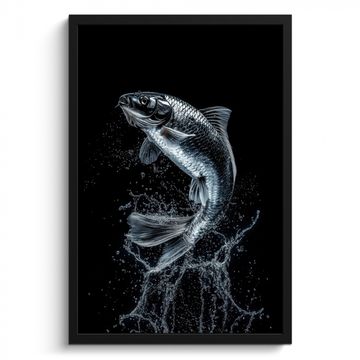 Poster met lijst - Vis - Koi - Zwart - Water