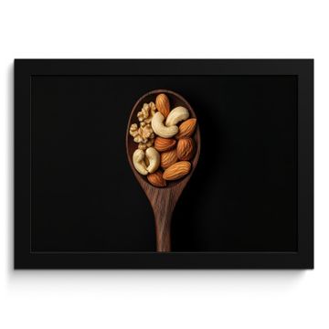 Poster met lijst - Hout - Noten - Zwart