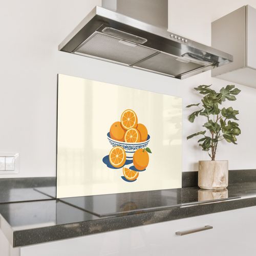 Spatscherm Aluminium - Schaal - Minimalistisch - Oranje - Sinaasappels