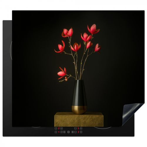 Inductie beschermer - Rode - Bloemen - Vaas