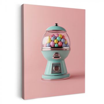 Canvas schilderij - Kauwgom - Retro - Snoep - Roze