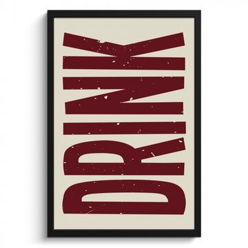 Poster met lijst - Rood - Vintage - Decoratie - Japandi
