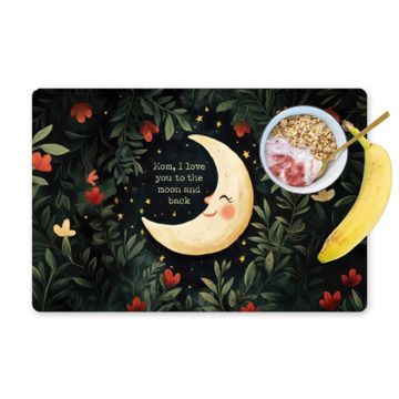 Placemat vinyl - Maan - Quote - Bloemen - Sterren