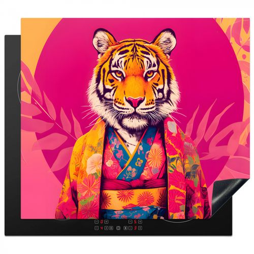 Inductie beschermer - Tijger - Kimono - Planten - Roze