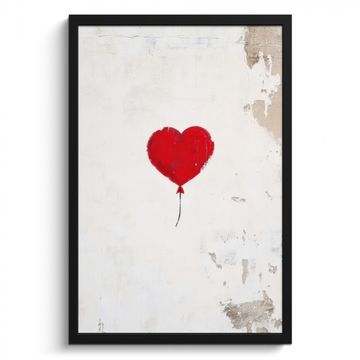 Poster met lijst - Ballon - Rood - Hart