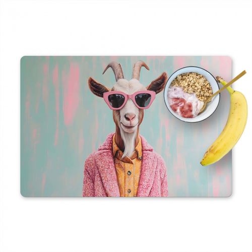 Placemat vinyl - Zonnebril - Roze - Geit - Horen