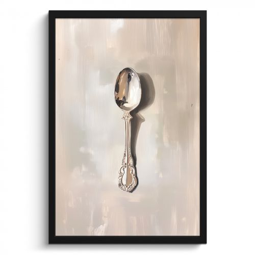 Poster met lijst - Lepel - Verf - Zilver