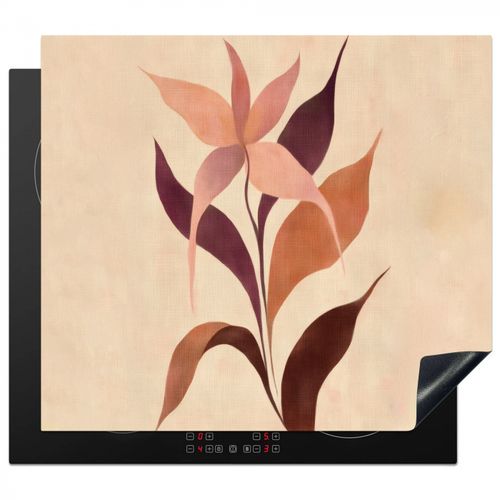 Inductie beschermer - Minimalistisch - Bloem - Bladeren - Beige