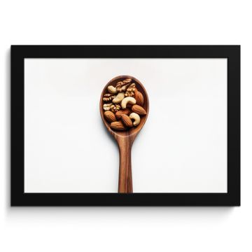 Poster met lijst - Noten - Wit - Hout