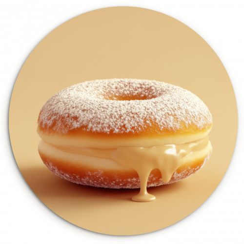 Muurcirkel - Donut - Romig - Poedersuiker - Beige