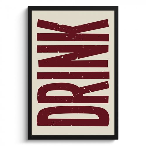 Poster met lijst - Rood - Vintage - Decoratie - Japandi