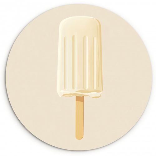 Muurcirkel - Minimalistisch - Waterijsje - Stokje - Beige