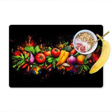 Placemat vinyl - Groente - Eten - Kruiden - Graffiti - Koken