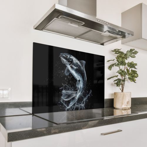 Spatscherm Aluminium - Vis - Koi - Zwart - Water