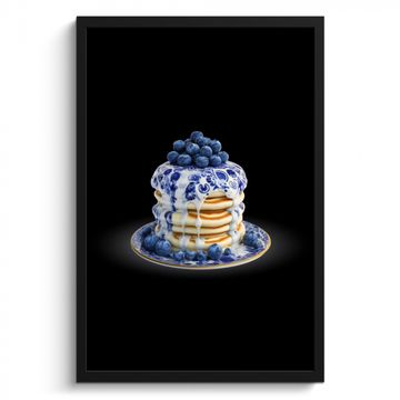 Poster met lijst - Pannenkoeken - Blauwe Bessen - Bord
