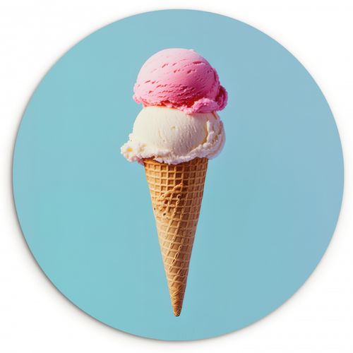 Muurcirkel - Bolletjes - Schepijs - Hoorntje - Blauw