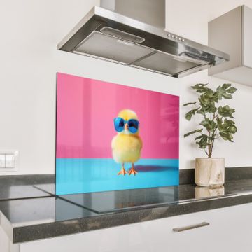 Spatscherm Aluminium - Kuiken - Zonnebril - Blauw