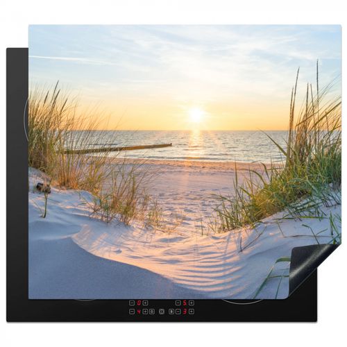 Inductie beschermer - Strandzonsondergang met Helmgras
