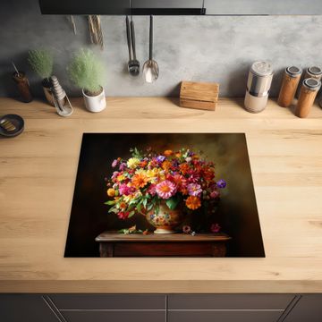 Inductie beschermer - Kleuren - Boeket - Vaas - Hout