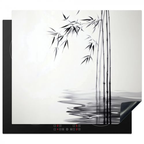 Inductie beschermer - Bamboestammen - Water - Minimalistisch - Wit