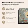 Kraanvogels - Maan - Bloemen - Blauw Inductie beschermer vinyl 3mm middel -zzzzzzusp-haakje_NL