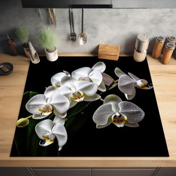 Inductie beschermer - Dauwdruppels op Witte Orchideeën