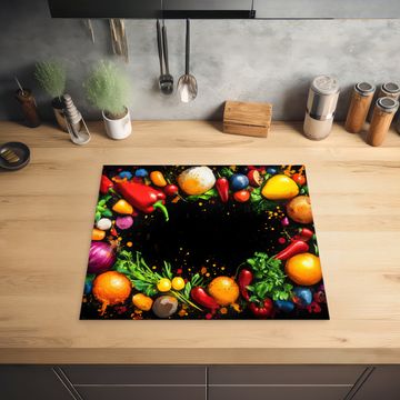 Inductie beschermer - Groente - Graffiti - Kleurrijk - Koken - Abstract