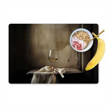 Placemat vinyl - Strik - Beige - Witte - Wijn