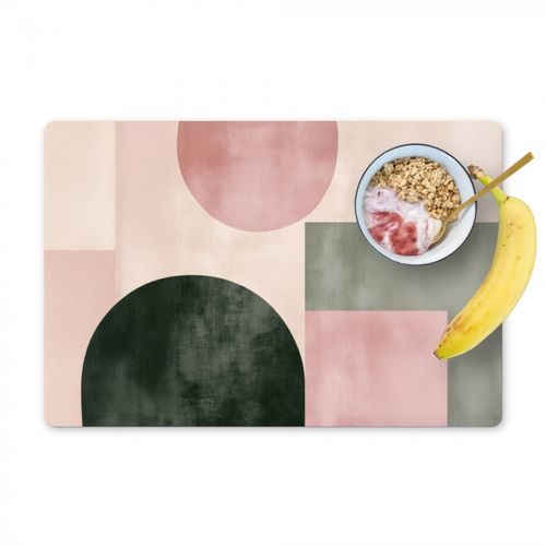 Placemat vinyl - Vormen - Abstract - Cirkel - Zwart