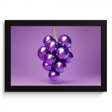 Poster met lijst - Druif - Disco - Glitter - Paars