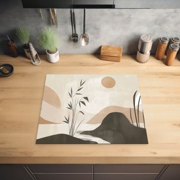 Inductie beschermer - Japandi - Landschap - Beige