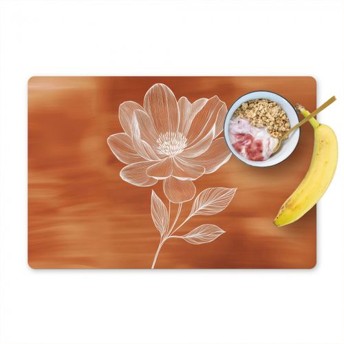 Placemat vinyl - Bloem - Minimalistisch - Wit