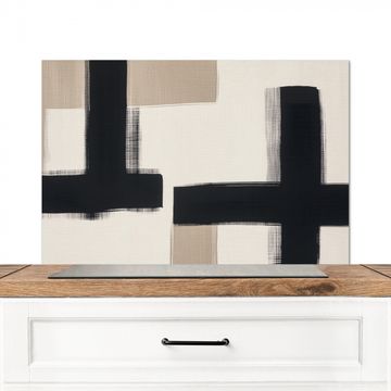 Spatscherm Aluminium - Zwart - Abstract - Japandi