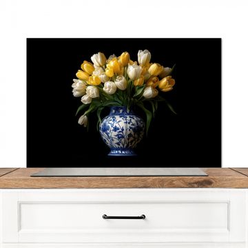 Spatscherm Aluminium - Geel - Tulpen - Vaas - Bloemen