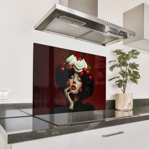 Spatscherm Aluminium - Vrouw - Kersen - Slagroom