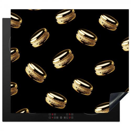 Inductie beschermer - Macarons - Patroon - Goud - Zwart