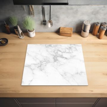 Inductie beschermer - Elegantie van Wit Marmer