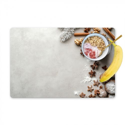 Placemat vinyl - Kruiden - Winter - Melk - Beton