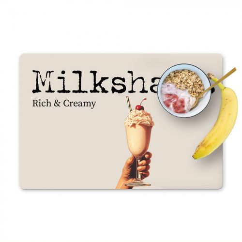 Placemat vinyl - Milkshake - Kers - Rietje