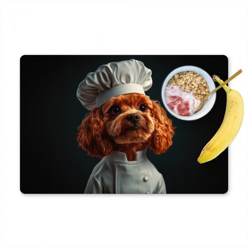 Placemat vinyl - Bruin - Kok - Hondje