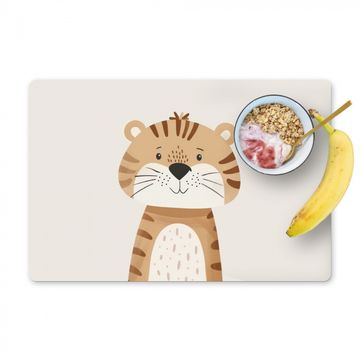 Placemat vinyl - Tijger - Wilde dieren - Pastel