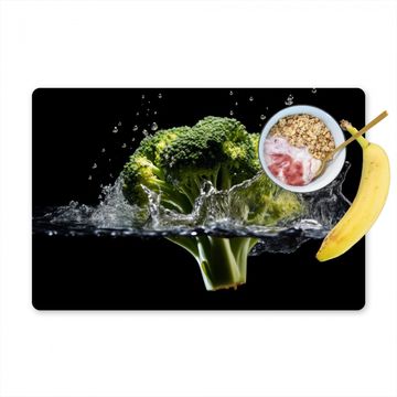 Placemat vinyl - Broccoli - Groen - Water - Zwart