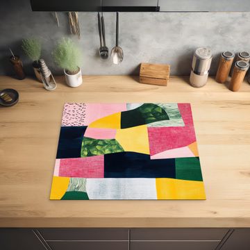 Inductie beschermer - Abstract - Roze - Lappen - Vormen - Geel